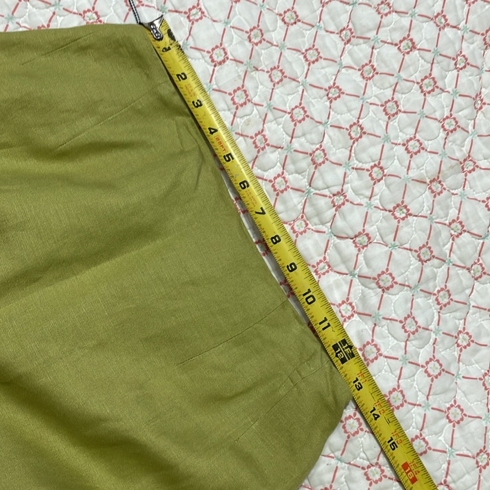 Linen blend floral, appliqué, pencil maxi skirt with fringe - Picture 5 of 6